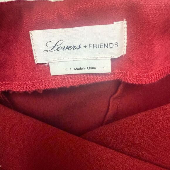 Lovers + Friends red velvet one shoulder cross strap mini dress size small - Picture 4 of 5